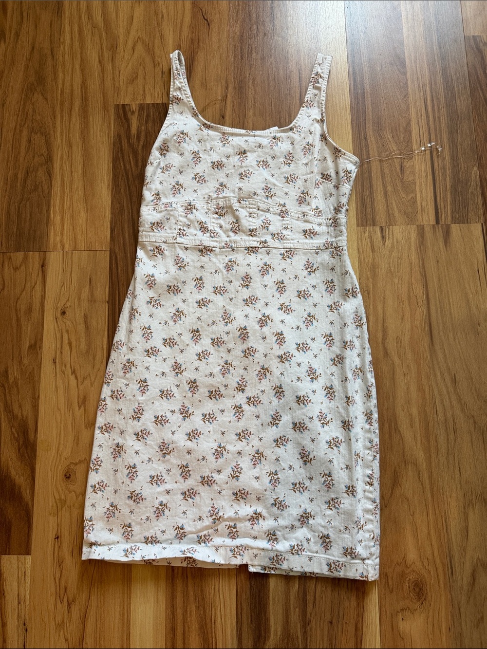 No Boundaries Cream Mini Dress with Pink Floral Print